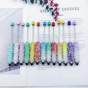 TEMU 13개/10개, 풀 스카이 진주가 장착된 터치 스크린 비드 펜, 손으로 만든 설탕 진주 장식, 비드 스트링용 플러그인 디자인, 쓰기 및 터치 스크린 기능 제공