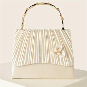 TEMU 여성용 럭셔리 핸드백 - IC 잠금장치 크로스바디/핸드헬드 파우치 - 우아한 소형 핸드백, 웨딩 & 이브닝 이벤트용 - 내구성 강화 - 무료 가방 증정