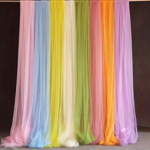 TEMU 8개 1세트 시어 커튼, 31.5X118인치, 무홀 시어 장식, 배경 밝은 스크린 세트, 활동 및 파티 용품, 리본, 게임 룸, 유아실, 결혼식, 브라이덜 샤워, 생일 및 기념일에 적합|샤워커튼