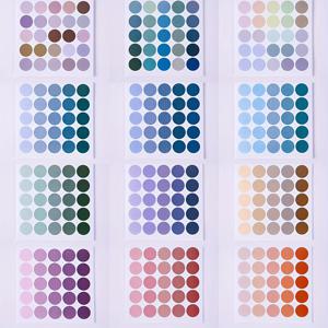 TEMU 550개 스티커 24장 세트, 모란디 스타일의 12가지 색상의 컬러 도트가 특징인 장식 스티커, 스크랩북, 플래너, 봉투 카드 장식, 선물 태그, 프로젝트, 가격표, 사무실 마킹 스티커 메모에 적합