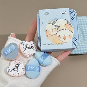 TEMU DI&XI 리틀 램브 메이크업 퍼프 세트, 물방울 모양의 블러셔, 하이라이터, 컨실러 다용도 엄지 퍼프 5개 세트, 쿠션 파운데이션과 함께 습식/건식 사용 가능