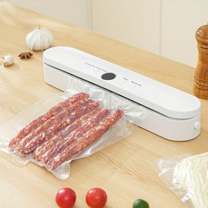 TEMU 원터치 밀봉 및 진공 버튼이 있는 자동 USB 전원 진공 포장기 - 신선한 음식, 간식, 과일 및 채소용 소형 식품 보관 장치, 필수 주방 용품 - 이상적인 선물, 진공 포장기|야채탈수기|USB|USB