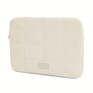 TEMU 귀여운 퀼팅 노트북 슬리브 (지퍼 포함), 13인치, 13.3인치, 14인치 노트북에 적합. 부드럽고 충격 방지 기능이 있는 가벼운 보호 케이스는 파란색, 분홍색, 흰색의 미니멀한 한국 스타일의 단색 격자 디자인을 특징으로 합니다.|노트북파우치