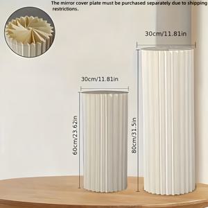 TEMU 2개입 - 60/80 - 우아한 종이 원통형 디스플레이 스탠드 | 접이식 로마 기둥 모양 - 웨딩 센터 장식, 크리스마스 파티, 생일 파티에 적합 - 파티 장식 | 디자인 (상단 아크릴 보드 미포함)