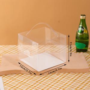 TEMU 20개 투명 휴대용 케이크 상자, 파티 상자, 4인치 및 5인치 케이크에 적합, 휴대용 케이크 보관에 이상적, 케이크, 초콜릿, 도넛, 페이스트리 보관에 완벽, 생일, 결혼식, 휴일에 적합