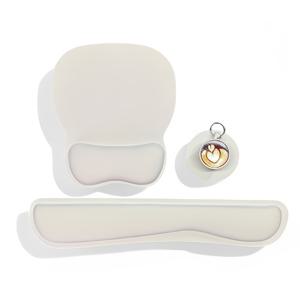 TEMU 키보드 손목 받침대와 마우스 패드 세트, 미끄럼 방지 고무 베이스 포함 3pcs 키트, 인체공학적 메모리 폼 마우스 손목 지지대, 홈 오피스 & 랩탑 게이밍용, 블랙