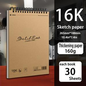TEMU 1개, 대형 스파이럴 바인드 아트 스케치북 - 바인드 스케치북, 두꺼운 골든 커버, 8K-A4 & 16K 사이즈, 30매/60페이지, 스케치 및 페인팅에 적합, 페인팅, 창의적 기록에 이상적, 모든 수준의 에게 적합, 미술 학생 용품 | 아트 커버 디자인 | 내구성 있는 바인딩 | 페인팅 선물, 스케치 패드, 아트워크 북,고품질 종이