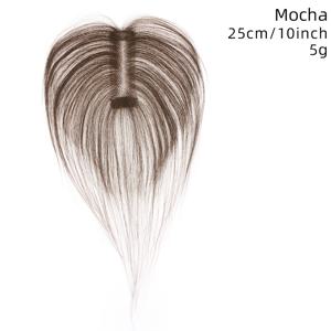 TEMU 핸드니트 여성용 탑 레이스 가발, 가벼운 인모 헤어피스, 푹신한 화이트 헤어 커버리지, 스위스 레이스 가발 캡