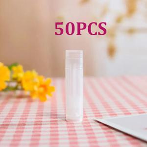 TEMU 50개입 빈 5G/0.17Oz 립글로스 립밤 튜브 팩, 플라스틱 립스틱 용기, 다양한 색상으로 제공.