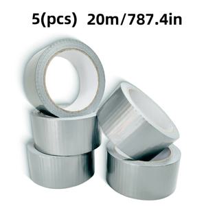 TEMU 5개입 고강도 실버 덕트 테이프 세트 - 5M, 10M, 20M 길이로 제공되며, 실내외 다양한 수리, HVAC 시스템 및 파이프 밀봉에 적합한 강력 접착 테이프입니다.