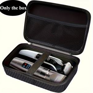 TEMU 여행용 멀티 기능 스토리지 백 - 두꺼운 디자인의 헤어 커팅 도구 보관용, 내구성 나일론 타원형 블랙 케이스, 지퍼 잠금, 트리머 및 면도기 보관, 그루밍 액세서리, 컴팩트 오거나이저, 스타일리시 파우치, 가벼운 케이스, 강화된 스티칭, 면도 기기 정리함, 트리머 케이스, 홈 그루밍, 전문 스타일리스트용