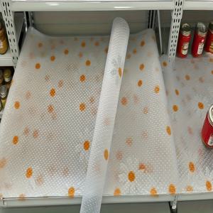 TEMU 주방 캐비닛용 미끄럼 방지 고급 매트 1롤 | 모던 패턴, 방수, 절단 가능한 EVA 소재, 패션 캐비닛 매트, 깔끔한 수납 솔루션, 비닐 소재, 선반 라이너