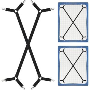 TEMU 미끄럼 방지 그립이 있는 튼튼한 조절식 침대 시트 홀더 2개입 - 매트리스, 시트, 담요를 안전하게 고정하는 미끄럼 방지 시트 패스너 - 도구 없이 간편하게 설치, 내구성이 뛰어난 나일론 소재 - 가정, 병원에 적합