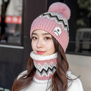 TEMU 2개/1세트 여성용 겨울 한국식 웨이브 레이디스 사이클링 안감 모자 따뜻한 문 모자 조커 가을 겨울 데이 모자|모자|벙거지모자