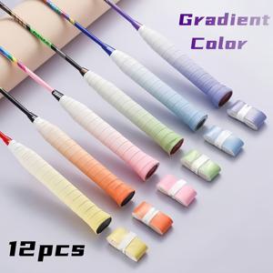 TEMU 12개입 그라데이션 그립 땀 흡수 밴드, 미끄럼 방지 및 충격 흡수, 테니스 라켓, 배드민턴 라켓, 낚싯대 및 자전거 핸들바에 적합|낚시대