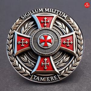 TEMU 2D 플랫 - 백팩, 스웨터, 스카프, 코트 액세서리로 사용할 수 있는 플랫 2D 십자군 브로치 1개. 남녀 모두에게 적합하며, 역사 애호가를 위한 이상적인 선택입니다. 이 빈티지 중세 스타일 핀은 훌륭한 선택입니다.