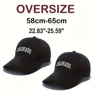 TEMU 2개 대형 XXL 자수 베이스볼 캡 남녀공용, 워시드 블랙 대형 헤드웨어