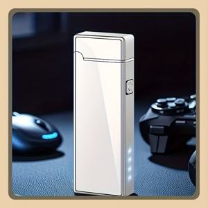 TEMU USB-C 전자 라이터 - USB-C 포트로 빠른 충전, 터치 점화, 컴팩트 휴대용 디자인, 풀 디지털 디스플레이, 캠핑, 사무실, 여행에 적합, 모든 USB-C 기기, 스마트폰, 노트북, 태블릿 호환 - 안전한 리튬 폴리머 배터리, 리필/마그네슘 시트 또는 플린트 불필요|태블릿