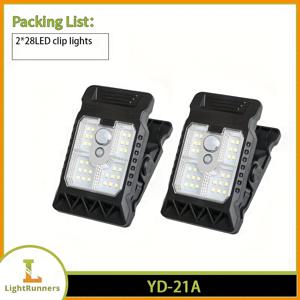 TEMU 2팩 야외 태양광 28LED 잔디 클립 램프, 미니 모션 센서 조명, 3가지 모드, 정원 장식 랜턴, 데크, 벽, 빌라, 밝은 마당 조명, 할로윈 및 크리스마스 선물