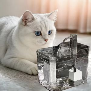 TEMU 신형 1.5리터 대용량 자동 펫 워터 디스펜서 (고양이/개/반려동물용). USB 전원, 배터리 불필요, 무소음 작동, 안전하고 신뢰할 수 있는 자동 물 순환 시스템