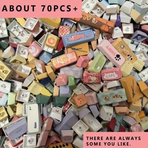 TEMU 35+/70+/105+/175+ PBT DIY 기계식 키보드 키캡, 랜덤 단일 키캡 스타일, 커스터마이징 및 교체, 기계식 키보드 호환, 풀 세트 아님, 게이머용