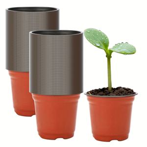 TEMU 9cm 소형 원형 플라스틱 화분 100개입. 씨앗, 모종, 채소, 허브 재배에 적합합니다. 배수 구멍이 있는 미니 화분이 포함된 팩입니다.