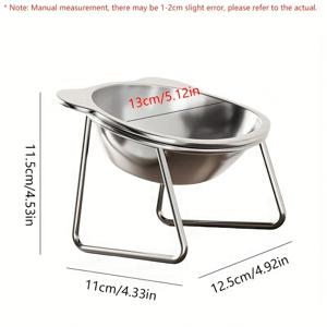 TEMU 2개 세트 고강도 스테인리스 스틸 고양이 급식 시스템 - 넘어짐 방지 고형/습식 사료 그릇, 둥근 모서리 & 타일 바닥용 - 고양이와 새끼고양이를 위한 튼튼한 디자인, 쉬운 세척 모던 스타일