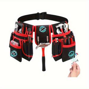 TEMU 남성용 헤비듀티 자석 공구 벨트, 26포켓 시스템 & 조절 가능한 공구 하네스 - 전기 기술자, 목수, 건축업자용 탈착식 공구 - 전문 건설 장비 (공구 없이 자석 잠금 가능)|남자벨트