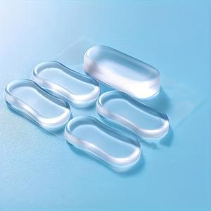 TEMU 화장실 변기 시트 범퍼 패드 5개 세트, 무소음 충격 방지 쿠션, 충격 흡수 변기 스티커, 투명 소프트 젤 양면 접착