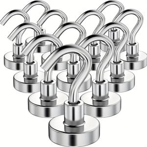 TEMU 12개 자석 후크, 30 lb (약 13.6kg) 강력 업그레이드 자석 후크 - 크루즈 선박, 냉장고, 휴가 장식, 해변 휴가, 주방, 바베큐, 가정용