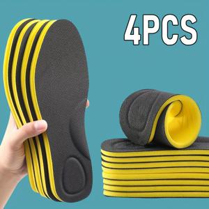 TEMU 4개입 부드럽고 편안한 스포츠 깔창 | 높은 탄성, 충격 흡수, 땀 흡수, 통기성 좋은 원단, EVA 충격 흡수, 남녀공용 겨울 따뜻한 깔창 (스포츠, 헬스, 러닝, 하이킹용)