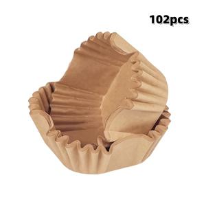 TEMU 102개 원형/정사각형 일회용 케이크 베이킹 페이퍼 컵 (모서리 포함) | 미니 케이크, 빵, 페이스트리, 스낵용 논스틱 왁스 페이퍼 라이너 - 크리스마스, 할로윈, 추수감사절, 부활절에 적합