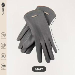 TEMU 1개 성명 여성용 겨울 얇은 안감 패션 따뜻한 아웃도어 사이클링 장갑, 터치스크린 스키 장갑, 휴일 선물 옵션