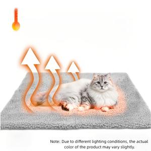 TEMU 펫 캣 매트리스 (고양이와 강아지용) - 탈착식 커버, 내구성 폴리에스터 섬유 베드 본체, 부드러운 그레이 퍼 가죽 표면, 실내외 겸용 보온 패드