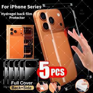 TEMU 아이폰 16/16 Pro/16 Pro Max/17 Pro Max/17 Pro/17 Air/17용 하이드로겔 백 필름 보호기 5개 세트, TPU 보호 백 필름, 완전 커버, 보더 디자인, 스크래치 방지, 풀 바디 보호 필름, 뒷면 풀 커버 스크린 보호 필름 (I용)