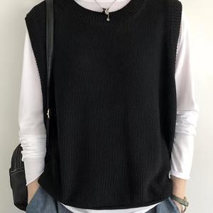 TEMU 여름/겨울 여성용 조끼, 민소매 탑, 루즈핏 단색 조끼, 다양한 색상으로 제공