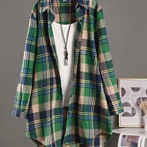 TEMU 긴 체크 셔츠 6109