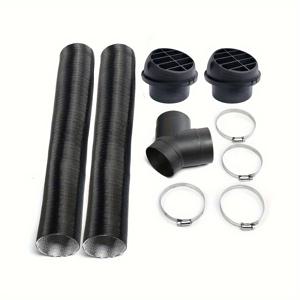 TEMU 75mm 차량용 히터 덕트 키트 (에어 벤트 배출구, 호스 클립, Y자 튜브 포함)