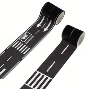 TEMU 2 롤, 도로 테이프, 블랙 잔여물 없는 도로 자동차 트랙 테이프 생일 파티 레이싱 파티 장식