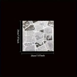 TEMU 빈티지 신문 인쇄 왁스 종이 500팩, 샌드위치 패스트푸드 바구니 라이너용 고품질 방유지 종이, 및 피크닉용 일회용 종이, 봄 여행과 바비큐 피크닉 필수품