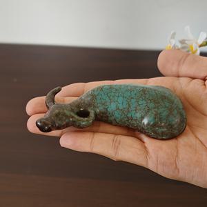 TEMU 1개 조디악 그린 소 세라믹 조각상, 창의적인 미니 차 액세서리 홈 데코, 실내외 사용 가능, 가마, 12조 별자리 소