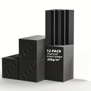 TEMU HERTBER 12개 블랙 고밀도 폼 베이스 트랩, 6.9