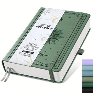 TEMU 안감 다이어리 노트 - 두꺼운 종이 320페이지, 100Gsm 두꺼운 저널, A5 하드커버 가죽 학술 격자 노트, 남녀 모두에게 적합, 학교 및 직장 노트-taking용, 5.7 X 8.3인치