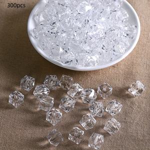 TEMU 300개 수제 비즈 사각 비즈, 별이 빛나는 하늘 뜨개질용, 홈 데코 및 핸드백에 적합, 10mm 투명 사각 아크릴 비즈