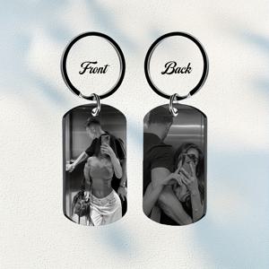 TEMU 맞춤형 남성용 각인 사진/문구/인식표가 있는 개인화 키체인 1개, 가족, 그분, 남자친구, 선물용 - 정사각형: 당신의 애정을 담아 특별한 순간을 기록하세요