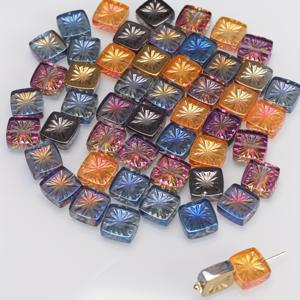 TEMU 20개 12mm 체코 유리 구슬 - DIY 주얼리 만들기, 팔찌, 목걸이, 귀걸이용 면처리 구슬 믹스 - 생동감 넘치는 멀티컬러 유리 구슬 공예 재료