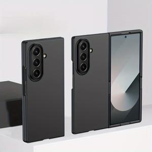 TEMU 휴대폰 케이스 - 간편한 단색 접이식 케이스, 갤럭시 Z 폴드 6 5 4 3용 접이식 스크린 보호 커버에 적합, 완전 랩핑 미끄럼 방지 폰 케이스