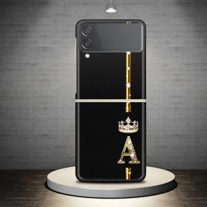 TEMU 삼성 갤럭시 Z 플립3, Z 플립6, Z 플립5, Z 플립5G, 및 Z 플립4를 위한 보호 케이스, 크라운 디자인과 퀸과 킹을 위한 A를 특징으로 하는 하드 커버.