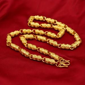 TEMU 황동 코인 목걸이, 남성용 싱글 클라스프 펜던트, 순수 구리 코인 디자인, 18K 금도금 체인|남자목걸이