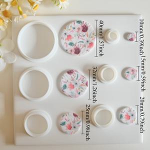 TEMU 6개/세트 다양한 사이즈 원형 폴리머 클레이 귀걸이 커터, DIY 액세서리 펜던트 만들기용 푹푹 튀는 원형 몰드, 라운드 사각 클레이 커터, 폴리머 클레이 몰드